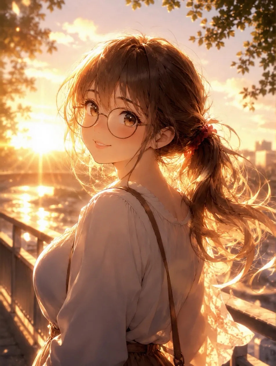 逆光の菜摘。