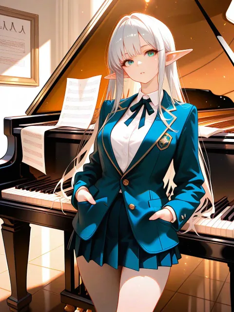 廃校の音楽室、散らばる紙、時間の経過、リアルな雰囲気