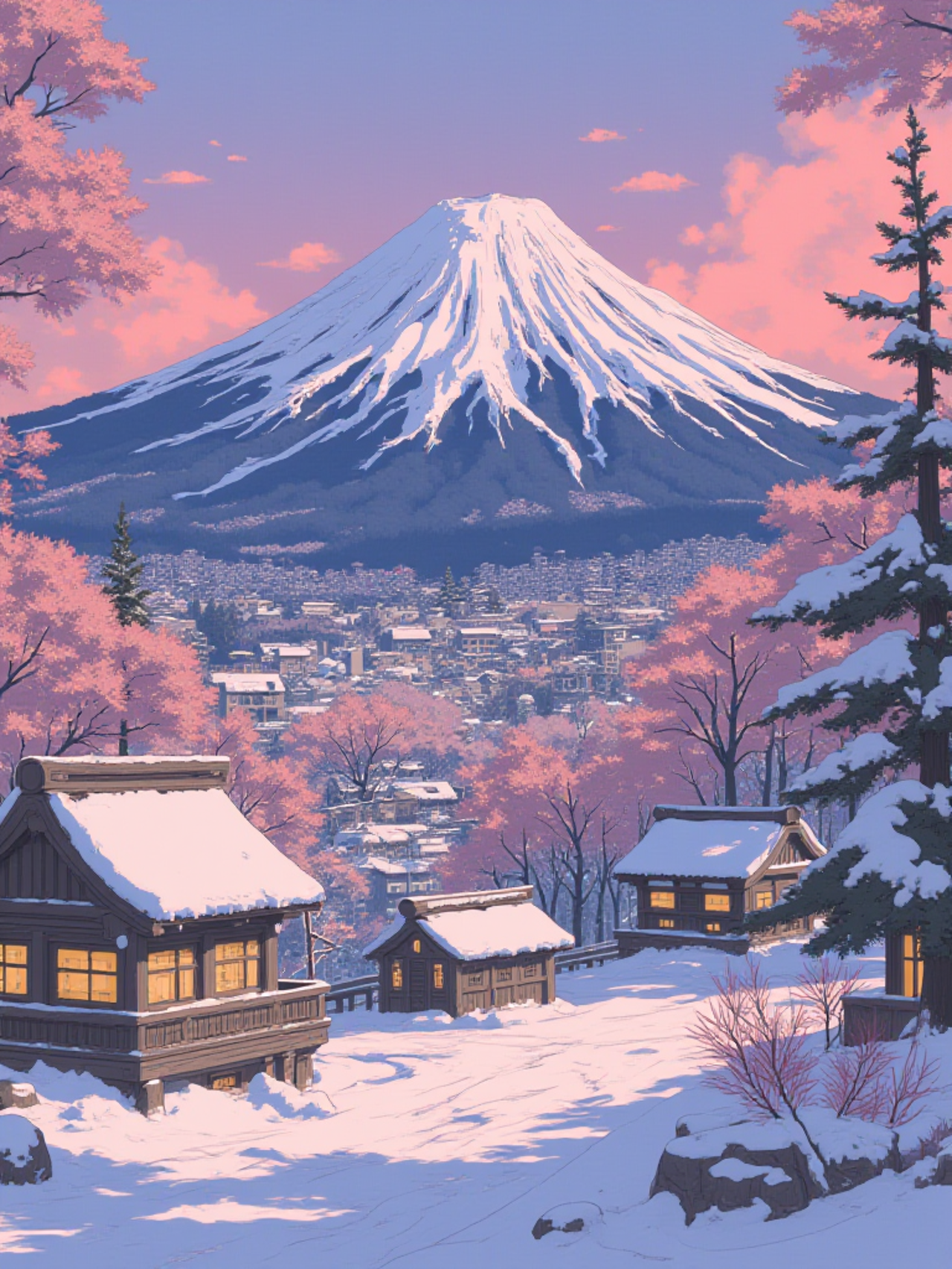 Mount Fuji in autumn and winter