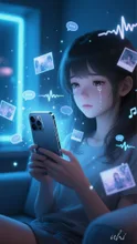 青に溶けるノスタルジー — 3D・立体風アートのAIイラスト|SUPPART