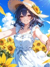 素敵な場所ね🌻 — 向日葵畑イラストのAIイラスト｜SUPPART