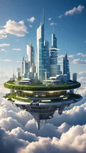 空中未来都市 — SUPP580844さんのAIイラスト