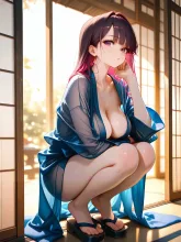 外にいる設定なのでサンダル履いてます