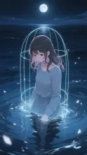 夜に沈む 物思い・内省 2 — ニットワンピイラストのAIイラスト|SUPPART