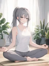 ヨガのポーズ — ポニーテールイラストのAIイラスト|SUPPART