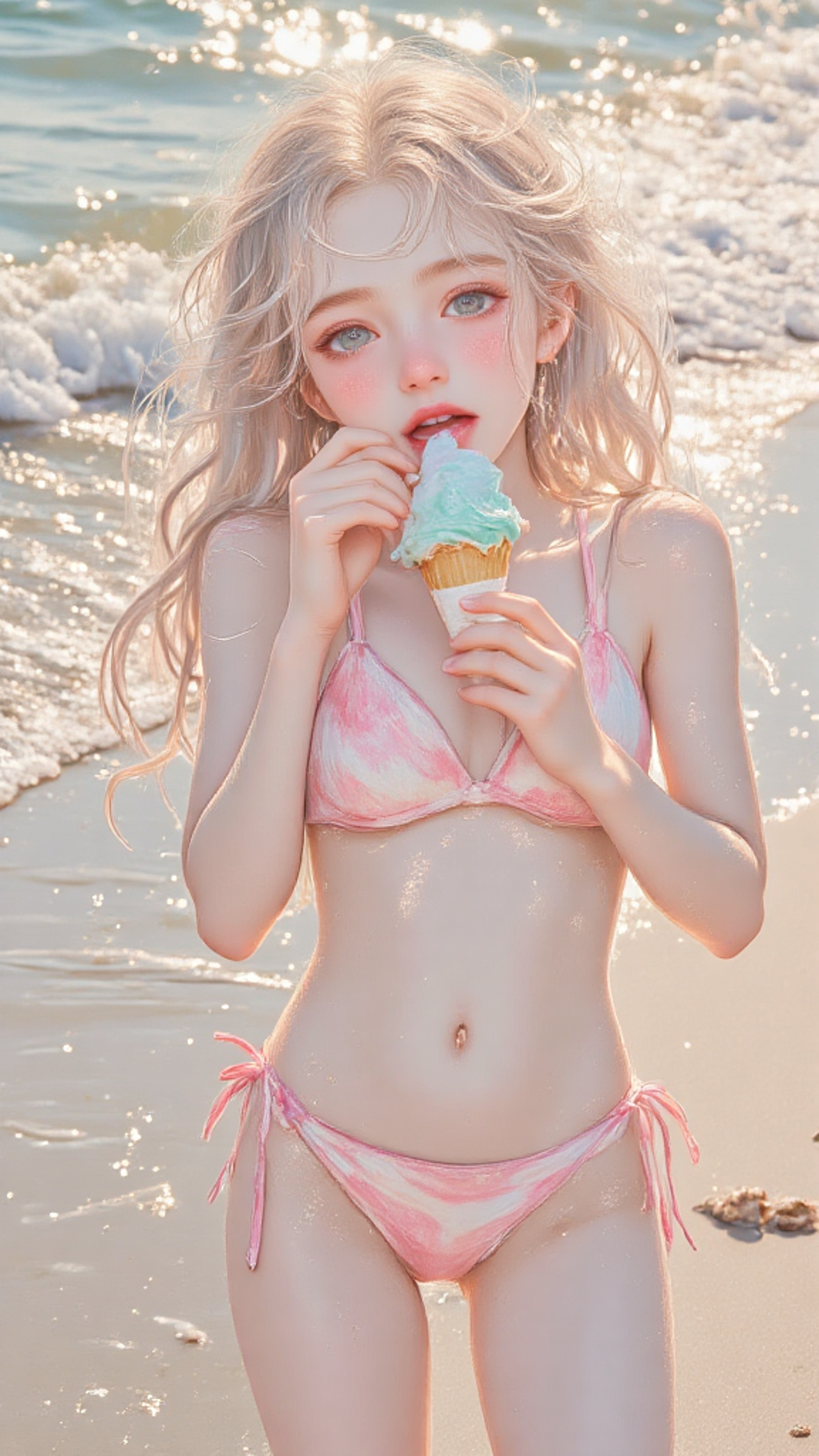 溶ける前に食べないと — はるるさんのAIイラスト