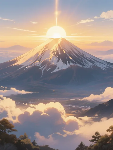 昇る朝陽
