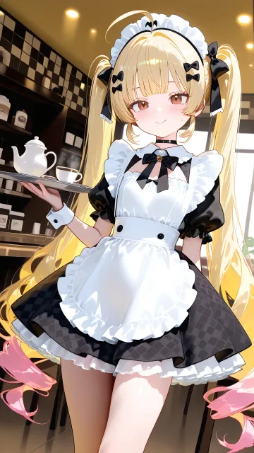 メイドカフェでの黄色ちゃん