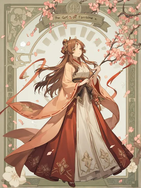 春を連れてくる福の神の少女 - 画像生成チャレンジ