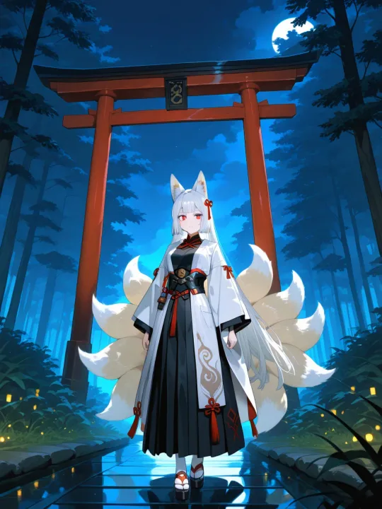 Artwork "九尾と狐火の夜" made with SUPPART