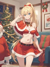 サンタコスプレの同級生、道草中