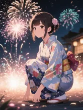 着物 — 線香花火イラストのAIイラスト|SUPPART