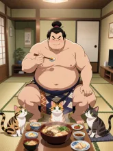 みんなでごっつぁんです🍲🐱🐱🐱
