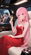 ピンク髪娘💕リムジンパーティー❤️