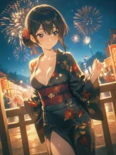 夕涼みの浴衣·初夏チャレンジ の投稿作品