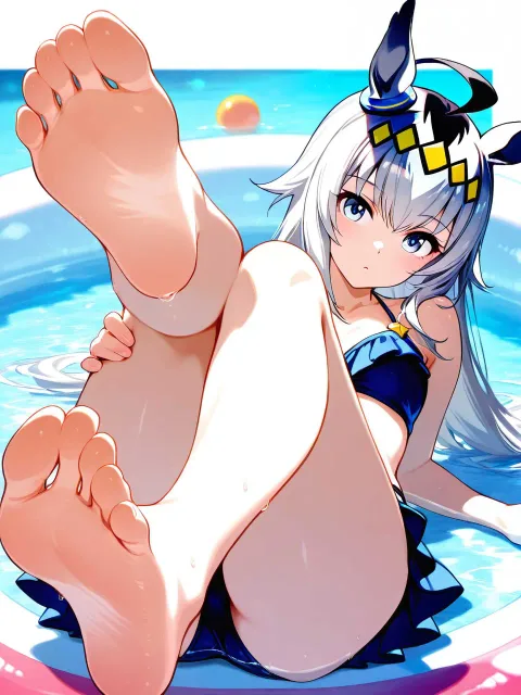ウマ娘プリティーダービー、オグリキャップ、ビキニ、足の裏