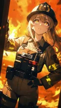 女性消防士·炎に立ち向かう勇姿 の投稿作品