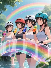 みんなでエナドリパワーをチャージして、七色の橋を作りましょ！ — 泥沼さんのAIイラスト