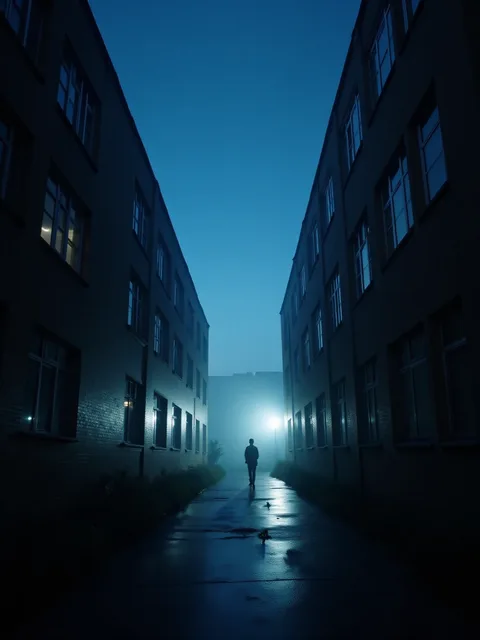 夜の学校を舞台にした雰囲気のあるシーン - 画像生成チャレンジ