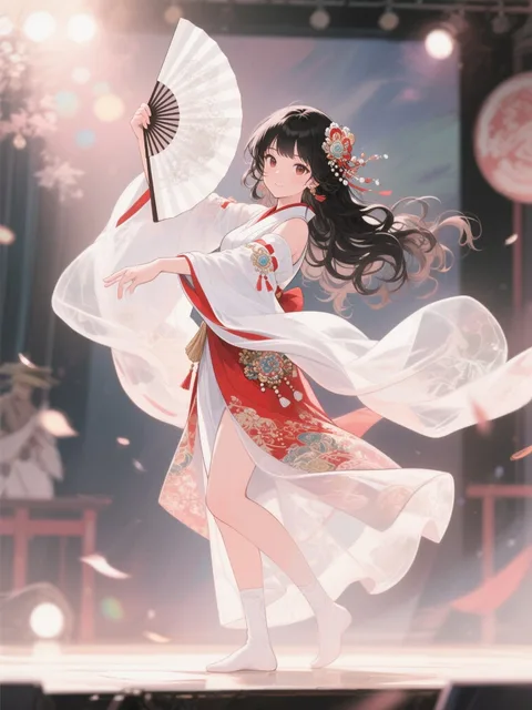 桜吹雪舞い散る、神楽の舞♪