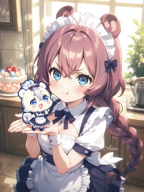 いたずらっ子退治したメイドさんかな
