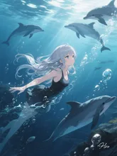 みんなで泳ぐ