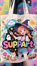 ARTな魔女の落書きトートバック