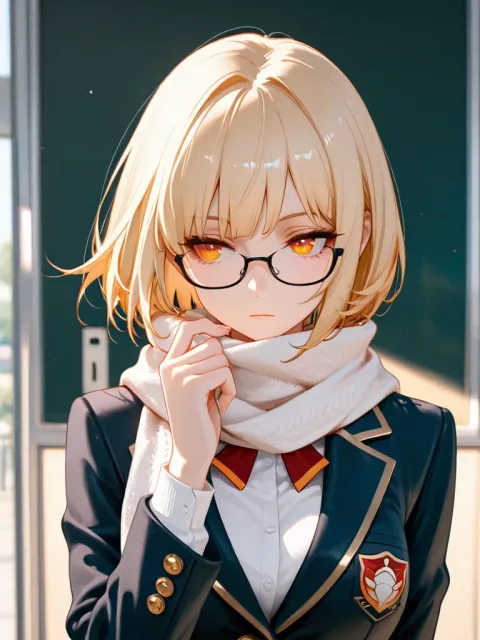 黒縁眼鏡を掛けた色っぽい成年女性、眼鏡を外す指先、通学路