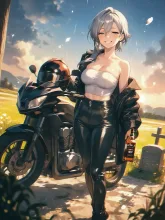 真夏のライダーガール·風を切る、孤高の横顔 の投稿作品