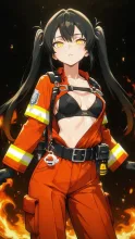 女性消防士·炎に立ち向かう勇姿 の投稿作品