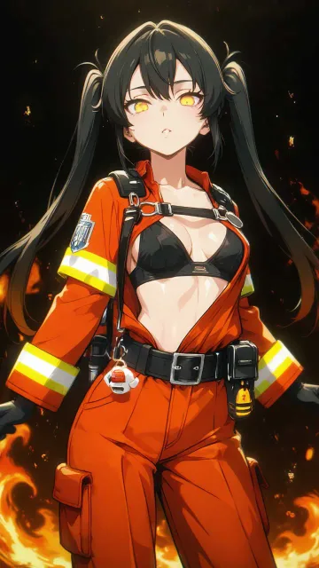 炎炎ノ消防隊、環古達、17歳、黄色の瞳、消防士、消防服 - 女性消防士