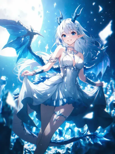 fantasy anime illustration - ドラゴン娘