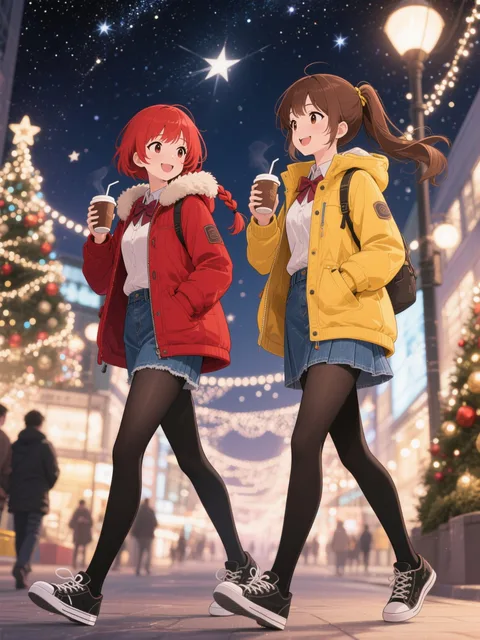 双子とイルミネーション