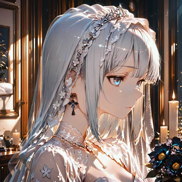 銀色の長い髪と淡い青の瞳の少女
