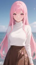 ピンク髪乙女💕秋コーデ