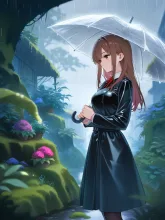 苔庭の雨②
