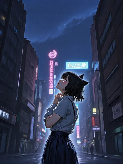 雨の猫耳