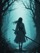 霧に立つ女