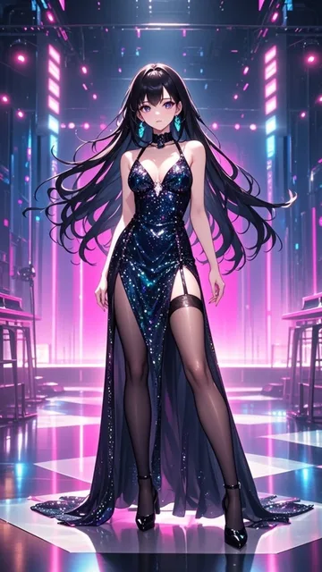 A stunning anime-style woman…