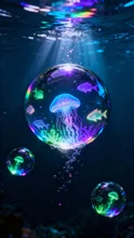 深海に散るひかりたち — NiaさんのAIイラスト