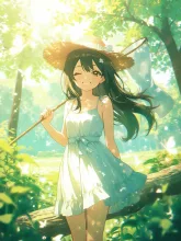 蝉取り·網を手に夏の木立 の投稿作品