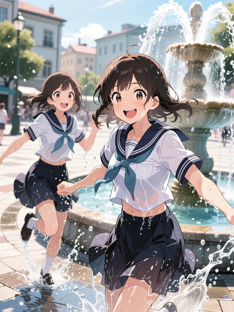はしゃぐ少女達