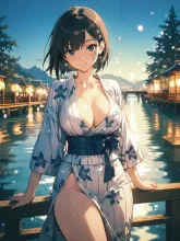 川床の浴衣デート·夏の宵の川床 の投稿作品