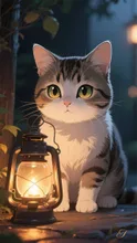 猫とランタン