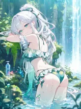 滝壺の花2 — 虹色イラストのAIイラスト|SUPPART
