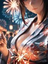 眩しいのは花火と… — 線香花火イラストのAIイラスト|SUPPART