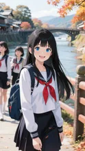 黒髪娘💕修学旅行は京都🍁
