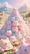 猫スイーツの山