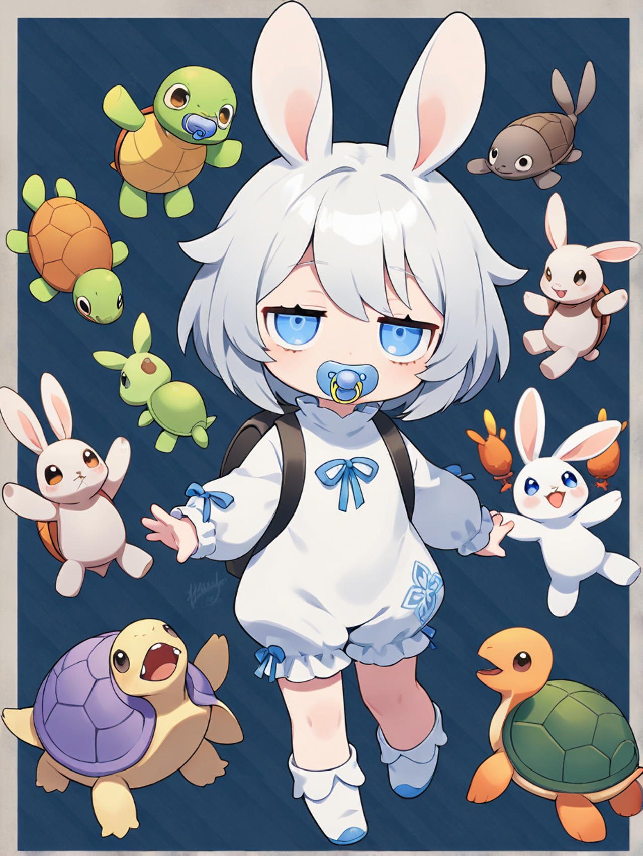 ウサギとカメとへんないきもの。