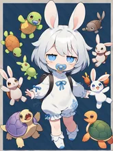 ウサギとカメとへんないきもの。